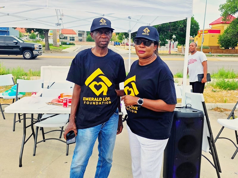 Volunteers ready to serve at the outreach station