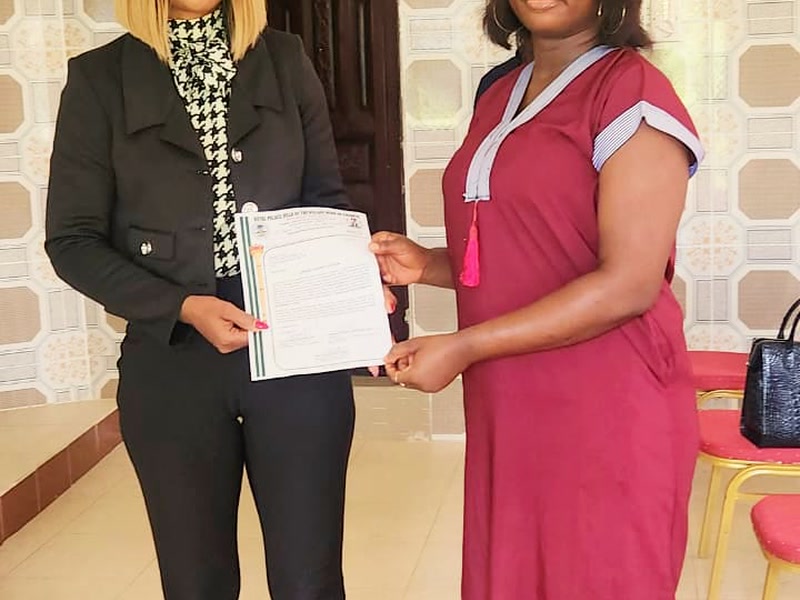 Presentation during the courtesy visit to community leadership in Akwa Ibom State